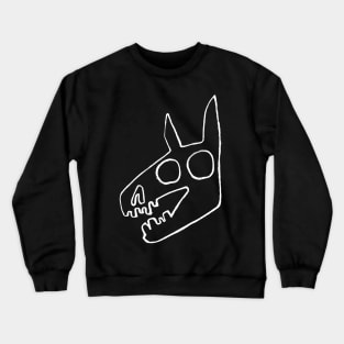 Hand-drawn animal skull white Crewneck Sweatshirt